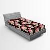 Ambesonne Floral Fitted Sheet, Valentine’s Day Concept Art Pastel Repetitive Roses Pattern Plot, Decorative Soft Bedding All-Round Elastic Pocket, California King, Dark Pink Blush and White(Pink Laurel Green Black)