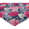 Ambesonne Floral Fitted Sheet, Valentine’s Day Concept Art Pastel Repetitive Roses Pattern Plot, Decorative Soft Bedding All-Round Elastic Pocket, California King, Dark Pink Blush and White(Raspberry Laurel Green)