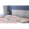 Ambesonne Floral Fitted Sheet, Valentine’s Day Concept Art Pastel Repetitive Roses Pattern Plot, Decorative Soft Bedding All-Round Elastic Pocket, California King, Dark Pink Blush and White(Coral Dark Cadet Blue)