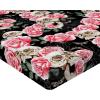 Ambesonne Floral Fitted Sheet, Valentine’s Day Concept Art Pastel Repetitive Roses Pattern Plot, Decorative Soft Bedding All-Round Elastic Pocket, California King, Dark Pink Blush and White(Pink Laurel Green and Black)
