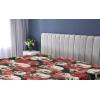 Ambesonne Floral Fitted Sheet, Valentine’s Day Concept Art Pastel Repetitive Roses Pattern Plot, Decorative Soft Bedding All-Round Elastic Pocket, California King, Dark Pink Blush and White(Jade Green and Dark Coral)