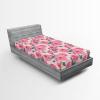 Ambesonne Floral Fitted Sheet, Valentine’s Day Concept Art Pastel Repetitive Roses Pattern Plot, Decorative Soft Bedding All-Round Elastic Pocket, California King, Dark Pink Blush and White(Dark Pink and Cadet Blue)