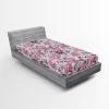 Ambesonne Floral Fitted Sheet, Valentine’s Day Concept Art Pastel Repetitive Roses Pattern Plot, Decorative Soft Bedding All-Round Elastic Pocket, California King, Dark Pink Blush and White(Pink Violet and Pale Grey)
