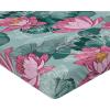 Ambesonne Floral Fitted Sheet, Valentine’s Day Theme Flowers Vintage Botanical Nature Ornament Art, Decorative Soft Fabric Bedding All-Round Elastic Pocket, Full Size, Dark Coral and Fern Green(Soft Pink and Petrol Blue)
