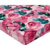 Ambesonne Floral Fitted Sheet, Valentine’s Day Theme Flowers Vintage Botanical Nature Ornament Art, Decorative Soft Fabric Bedding All-Round Elastic Pocket, Full Size, Dark Coral and Fern Green(Magenta Forest Green Rose)