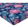 Ambesonne Floral Fitted Sheet, Valentine’s Day Theme Flowers Vintage Botanical Nature Ornament Art, Decorative Soft Fabric Bedding All-Round Elastic Pocket, Full Size, Dark Coral and Fern Green(Night Blue and Pale Pink)