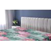 Ambesonne Floral Fitted Sheet, Valentine’s Day Theme Flowers Vintage Botanical Nature Ornament Art, Decorative Soft Fabric Bedding All-Round Elastic Pocket, Full Size, Dark Coral and Fern Green(Soft Pink and Petrol Blue)
