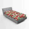 Ambesonne Floral Fitted Sheet, Valentine’s Day Theme Flowers Vintage Botanical Nature Ornament Art, Decorative Soft Fabric Bedding All-Round Elastic Pocket, Full Size, Dark Coral and Fern Green(Scarlet and Reseda Green)