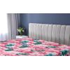 Ambesonne Floral Fitted Sheet, Valentine’s Day Theme Flowers Vintage Botanical Nature Ornament Art, Decorative Soft Fabric Bedding All-Round Elastic Pocket, Full Size, Dark Coral and Fern Green(Magenta Forest Green Rose)