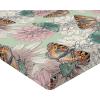 Ambesonne Floral Fitted Sheet, Valentine’s Day Theme Flowers Vintage Botanical Nature Ornament Art, Decorative Soft Fabric Bedding All-Round Elastic Pocket, Full Size, Dark Coral and Fern Green(Pale Green Rose and Pink)
