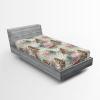 Ambesonne Floral Fitted Sheet, Valentine’s Day Theme Flowers Vintage Botanical Nature Ornament Art, Decorative Soft Fabric Bedding All-Round Elastic Pocket, Full Size, Dark Coral and Fern Green(Pale Green Rose and Pink)