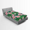 Ambesonne Floral Fitted Sheet, Valentine’s Day Theme Flowers Vintage Botanical Nature Ornament Art, Decorative Soft Fabric Bedding All-Round Elastic Pocket, Full Size, Dark Coral and Fern Green(Soft Pink and Forest Green)