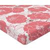 Ambesonne Floral Fitted Sheet, Valentine’s Day Theme Flowers Vintage Botanical Nature Ornament Art, Decorative Soft Fabric Bedding All-Round Elastic Pocket, Full Size, Dark Coral and Fern Green(Pastel Pink and White)