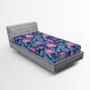 Ambesonne Floral Fitted Sheet, Valentine’s Day Theme Flowers Vintage Botanical Nature Ornament Art, Decorative Soft Fabric Bedding All-Round Elastic Pocket, Full Size, Dark Coral and Fern Green(Night Blue and Pale Pink)