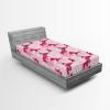 Ambesonne Floral Fitted Sheet, Valentine’s Day Theme Flowers Vintage Botanical Nature Ornament Art, Decorative Soft Fabric Bedding All-Round Elastic Pocket, Full Size, Dark Coral and Fern Green(Dark Pink White and Blush)