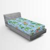 Ambesonne Floral Fitted Sheet, Valentine’s Day Theme Flowers Vintage Botanical Nature Ornament Art, Decorative Soft Fabric Bedding All-Round Elastic Pocket, Full Size, Dark Coral and Fern Green(Pale Azure Blue Emerald)