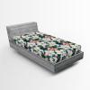 Ambesonne Floral Fitted Sheet, Valentine’s Day Theme Grunge Style Repetitive Rose Flowers Abstract, Decorative Soft Bedding All-Round Elastic Pocket, California King, Pale Fuchsia and Sepia(Dark Pink and Pale Teal)