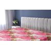 Ambesonne Floral Fitted Sheet, Valentine’s Day Theme Grunge Style Repetitive Rose Flowers Abstract, Decorative Soft Bedding All-Round Elastic Pocket, California King, Pale Fuchsia and Sepia(Dark Coral Khaki Green)