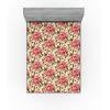 Ambesonne Floral Fitted Sheet, Valentine’s Day Theme Grunge Style Repetitive Rose Flowers Abstract, Decorative Soft Bedding All-Round Elastic Pocket, California King, Pale Fuchsia and Sepia(Dark Coral and Pale Camel)