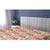 Ambesonne Floral Fitted Sheet, Valentine’s Day Theme Grunge Style Repetitive Rose Flowers Abstract, Decorative Soft Bedding All-Round Elastic Pocket, California King, Pale Fuchsia and Sepia(Dark Coral Khaki and Camel)