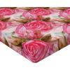 Ambesonne Floral Fitted Sheet, Valentine’s Day Theme Grunge Style Repetitive Rose Flowers Abstract, Decorative Soft Bedding All-Round Elastic Pocket, California King, Pale Fuchsia and Sepia(Dark Coral Khaki Green)