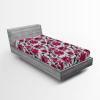 Ambesonne Floral Fitted Sheet, Valentine’s Day Theme Grunge Style Repetitive Rose Flowers Abstract, Decorative Soft Bedding All-Round Elastic Pocket, California King, Pale Fuchsia and Sepia(Dark Magenta Mint Green)