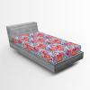 Ambesonne Floral Fitted Sheet, Valentine’s Day Theme Grunge Style Repetitive Rose Flowers Abstract, Decorative Soft Bedding All-Round Elastic Pocket, California King, Pale Fuchsia and Sepia(Hot Pink and Blue Violet)