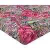 Ambesonne Floral Fitted Sheet, Valentine’s Day Theme Grunge Style Repetitive Rose Flowers Abstract, Decorative Soft Bedding All-Round Elastic Pocket, California King, Pale Fuchsia and Sepia(Dark Coral and Slate Blue)