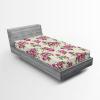 Ambesonne Floral Fitted Sheet, Valentine’s Day Theme Grunge Style Repetitive Rose Flowers Abstract, Decorative Soft Bedding All-Round Elastic Pocket, California King, Pale Fuchsia and Sepia(Pale Fuchsia and Sepia)