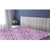 Ambesonne Floral Fitted Sheet, Valentine’s Day Theme Grunge Style Repetitive Rose Flowers Abstract, Decorative Soft Bedding All-Round Elastic Pocket, California King, Pale Fuchsia and Sepia(Hot Pink and Night Blue)