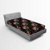 Ambesonne Floral Fitted Sheet, Valentine’s Day Theme Grunge Style Repetitive Rose Flowers Abstract, Decorative Soft Bedding All-Round Elastic Pocket, California King, Pale Fuchsia and Sepia(Paprika and Dark Olive Green)