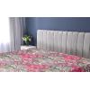 Ambesonne Floral Fitted Sheet, Valentine’s Day Theme Grunge Style Repetitive Rose Flowers Abstract, Decorative Soft Bedding All-Round Elastic Pocket, California King, Pale Fuchsia and Sepia(Dark Coral and Slate Blue)