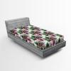 Ambesonne Floral Fitted Sheet, Valentine’s Day Theme Grunge Style Repetitive Rose Flowers Abstract, Decorative Soft Bedding All-Round Elastic Pocket, California King, Pale Fuchsia and Sepia(Pale Ruby and Reseda Green)