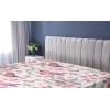 Ambesonne Floral Fitted Sheet, Valentine’s Day Theme Grunge Style Repetitive Rose Flowers Abstract, Decorative Soft Bedding All-Round Elastic Pocket, California King, Pale Fuchsia and Sepia(Pastel Pink and Sage Green)
