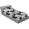 Ambesonne Floral Fitted Sheet & Pillow Sham Set, Monochrome Lily Flowers Valentine’s Day Concept Retro Illustration, Decorative Printed 2 Piece Bedding Decor Set, Twin, Charcoal Grey and White