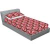 Ambesonne Floral Fitted Sheet & Pillow Sham Set, Realistic Painting Print A Million Roses to My Love Valentines Day, Decorative Printed 3 Piece Bedding Decor Set, Full, Pale Pink Dark Pink and Ecru(Pale Pink Dark Pink and Ecru)