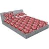 Ambesonne Floral Fitted Sheet & Pillow Sham Set, Realistic Painting Print A Million Roses to My Love Valentines Day, Decorative Printed 3 Piece Bedding Decor Set, Full, Pale Pink Dark Pink and Ecru(Pale Pink Dark Pink and Ecru)