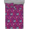 Ambesonne Floral Fitted Sheet & Pillow Sham Set, Realistic Painting Print A Million Roses to My Love Valentines Day, Decorative Printed 3 Piece Bedding Decor Set, Full, Pale Pink Dark Pink and Ecru(Purple Pink Blue Grey)