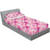 Ambesonne Floral Fitted Sheet & Pillow Sham Set, Realistic Painting Print A Million Roses to My Love Valentines Day, Decorative Printed 3 Piece Bedding Decor Set, Full, Pale Pink Dark Pink and Ecru(Pale Fuchsia Pink Rose)