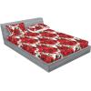 Ambesonne Floral Fitted Sheet & Pillow Sham Set, Realistic Painting Print A Million Roses to My Love Valentines Day, Decorative Printed 3 Piece Bedding Decor Set, Full, Pale Pink Dark Pink and Ecru(Dark Coral and Fern Green)