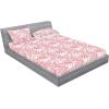 Ambesonne Floral Fitted Sheet & Pillow Sham Set, Realistic Painting Print A Million Roses to My Love Valentines Day, Decorative Printed 3 Piece Bedding Decor Set, Full, Pale Pink Dark Pink and Ecru(Pale Ruby White)