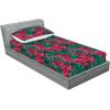 Ambesonne Floral Fitted Sheet & Pillow Sham Set, Realistic Painting Print A Million Roses to My Love Valentines Day, Decorative Printed 3 Piece Bedding Decor Set, Full, Pale Pink Dark Pink and Ecru(Ruby Pink and Forest Green)
