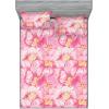 Ambesonne Floral Fitted Sheet & Pillow Sham Set, Realistic Painting Print A Million Roses to My Love Valentines Day, Decorative Printed 3 Piece Bedding Decor Set, Full, Pale Pink Dark Pink and Ecru(Soft Pink Rose Cream)