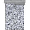 Ambesonne Floral Fitted Sheet & Pillow Sham Set, Realistic Painting Print A Million Roses to My Love Valentines Day, Decorative Printed 3 Piece Bedding Decor Set, Full, Pale Pink Dark Pink and Ecru(Coconut and Dark Indigo)