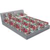 Ambesonne Floral Fitted Sheet & Pillow Sham Set, Realistic Painting Print A Million Roses to My Love Valentines Day, Decorative Printed 3 Piece Bedding Decor Set, Full, Pale Pink Dark Pink and Ecru(Red Forest Green Coconut)