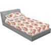Ambesonne Floral Fitted Sheet & Pillow Sham Set, Realistic Painting Print A Million Roses to My Love Valentines Day, Decorative Printed 3 Piece Bedding Decor Set, Full, Pale Pink Dark Pink and Ecru(Coral Coral and Pale Grey)