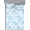 Ambesonne Floral Fitted Sheet & Pillow Sham Set, Realistic Painting Print A Million Roses to My Love Valentines Day, Decorative Printed 3 Piece Bedding Decor Set, Full, Pale Pink Dark Pink and Ecru(Deep Sky Blue Off White)