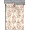 Ambesonne Floral Fitted Sheet & Pillow Sham Set, Realistic Painting Print A Million Roses to My Love Valentines Day, Decorative Printed 3 Piece Bedding Decor Set, Full, Pale Pink Dark Pink and Ecru(Beige Coral and Dark Tan)