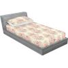 Ambesonne Floral Fitted Sheet & Pillow Sham Set, Realistic Painting Print A Million Roses to My Love Valentines Day, Decorative Printed 3 Piece Bedding Decor Set, Full, Pale Pink Dark Pink and Ecru(Beige Coral and Dark Tan)