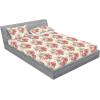 Ambesonne Floral Fitted Sheet & Pillow Sham Set, Realistic Painting Print A Million Roses to My Love Valentines Day, Decorative Printed 3 Piece Bedding Decor Set, Full, Pale Pink Dark Pink and Ecru(Coral Coral and Pale Grey)